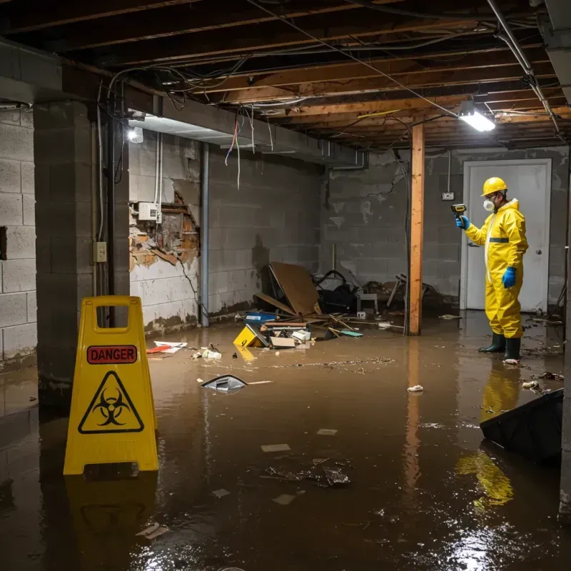 Flooded Basement Electrical Hazard in Gilbert, MN Property