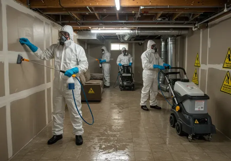 Basement Moisture Removal and Structural Drying process in Gilbert, MN